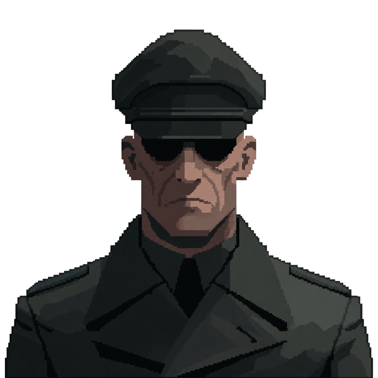 A stern commanding officer keeping an eye on you.